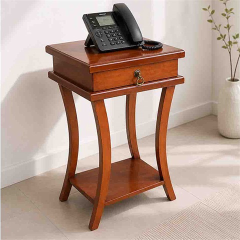 میز تلفن چوبی تک کشو دو طبقه کد 321